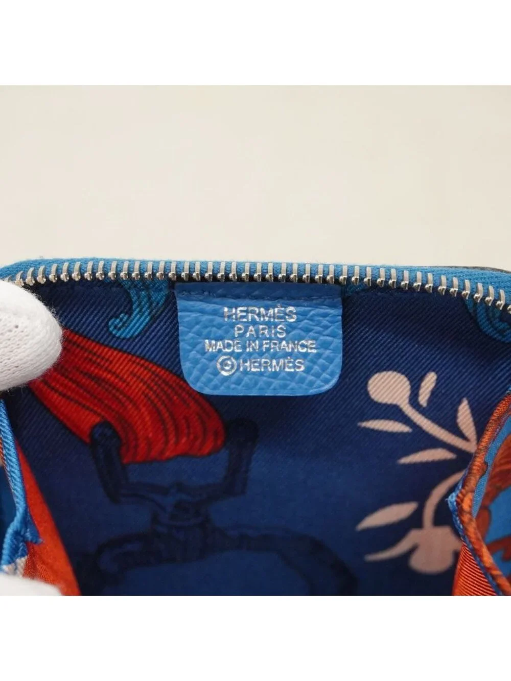 Hermes Coin Case Azap Compact Mini Silk in Veau Blue Zanzibar Silver